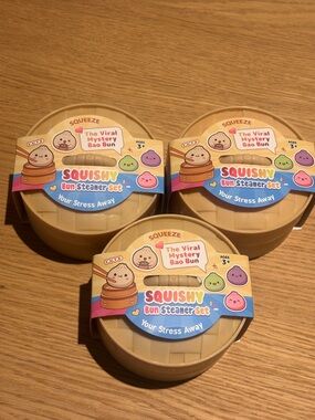 Squishy Bun Steamer Set of 3- Mystery Bao Bun Stress Toy